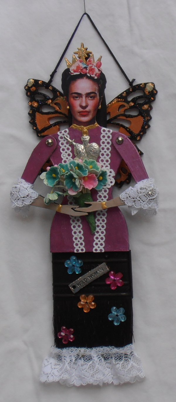 Frida monarch paintbrush doll