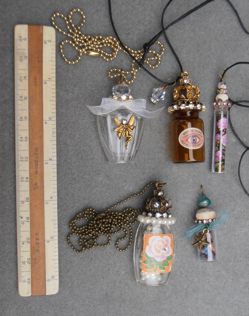 Altered Art Bottle Necklace Class bottles 2