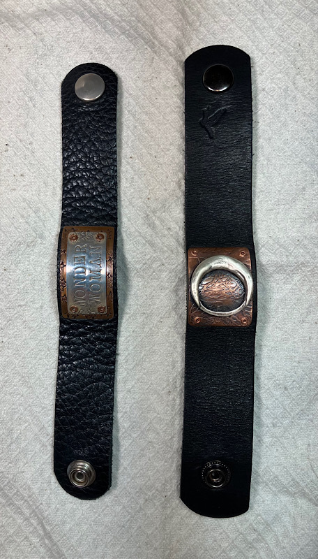 Laughing Raven leather cuff bracelets